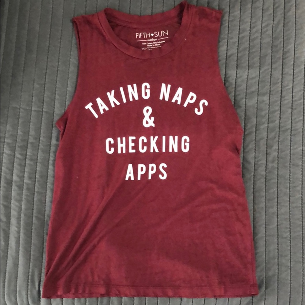 Taking nap and checking apps tank